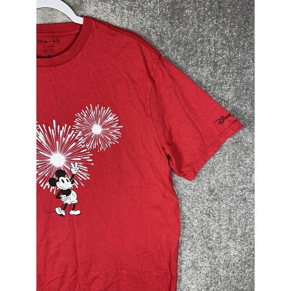 Disney x AE American Eagle Mickey Mouse Be Love Fun True You T-shirt Mens XL Red - Picture 5 of 14